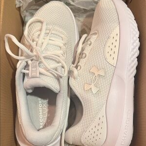 Under Armour Charged White Athletic Shoes